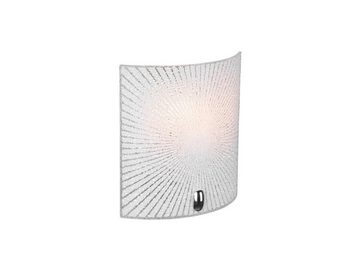 meineWunschleuchte LED Wandleuchte, LED wechselbar, Warmweiß, innen flach Lampenschirme Milch-glas mit Silber Design, Höhe 22cm
