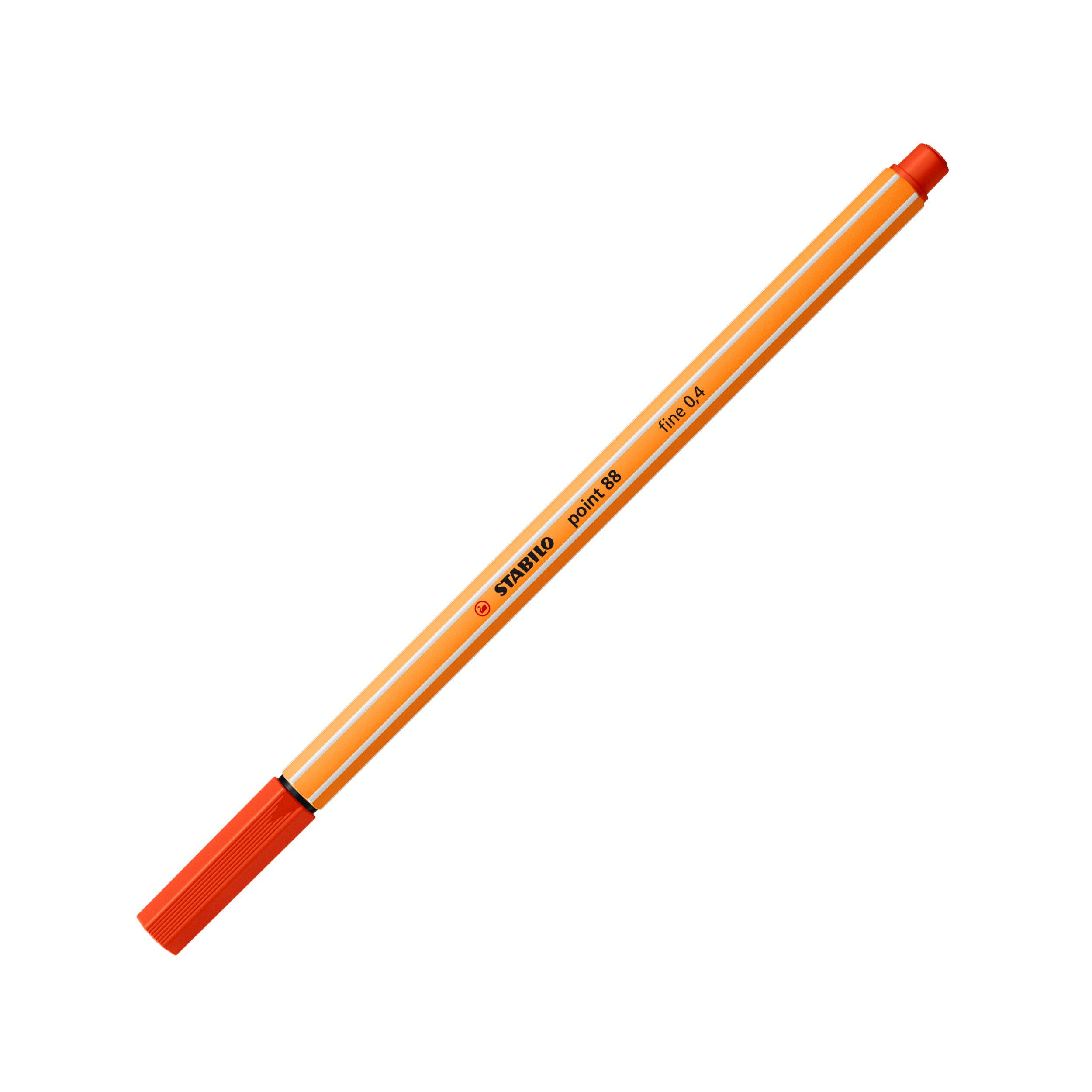 STABILO Fineliner STABILO point 88 Fineliner - 0,4 mm - 10er Set - rot