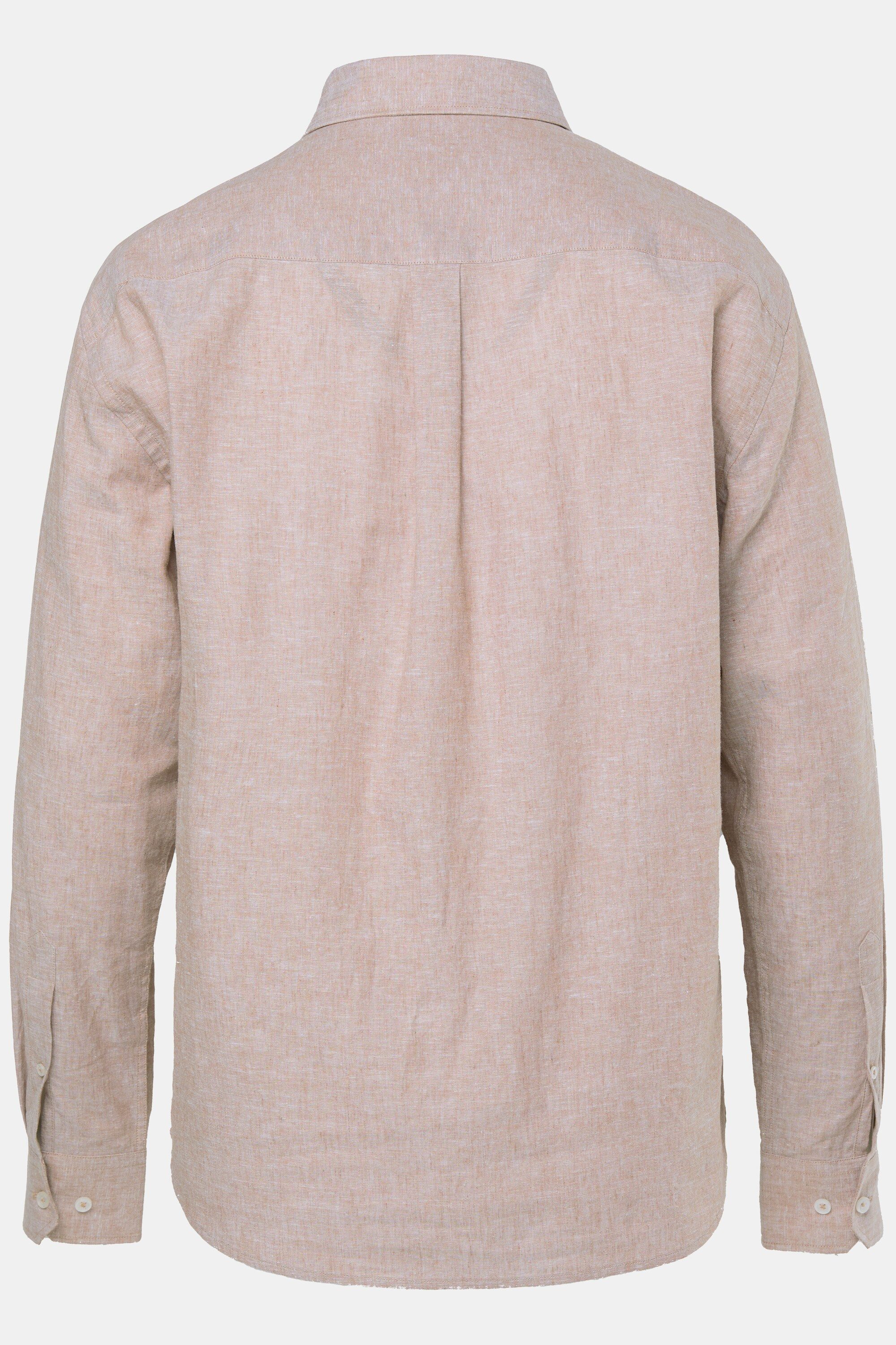JP1880 Businesshemd Hemd Langarm Leinenmix Kentkragen Modern Fit