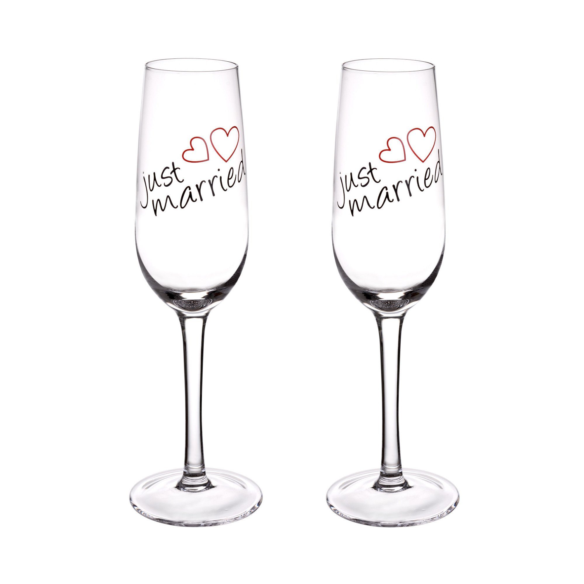 Glas GRÄWE 2er Set Sektglas "Just Married" 210 ml