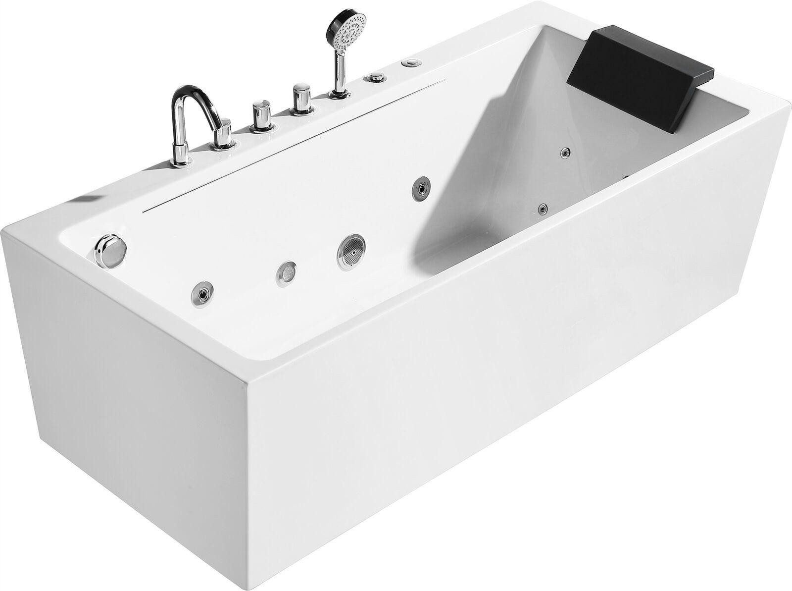 JVmoebel Whirlpool-Badewanne Whirlpool Badewanne Blasen Spa Wannen LED-Beleuchtung Massagedüsen, (1-tlg), Made in Europa