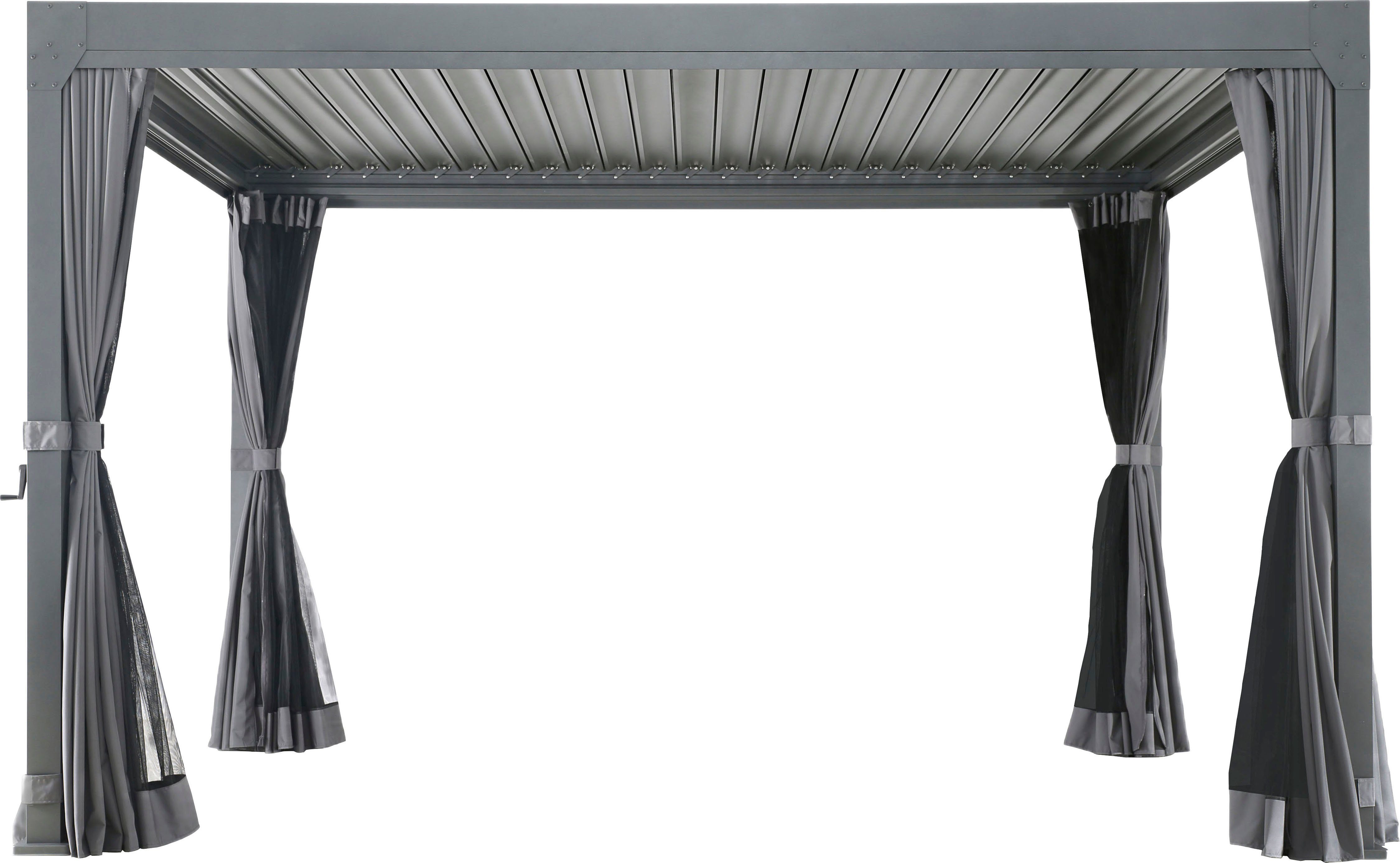 KONIFERA Pavillon Palma, mit 8 Seitenteilen, Pergola, mit Lamellendach