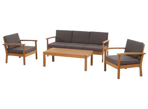 Siena Garden Gartenlounge-Set Tavira, (2x Sessel, 1x 2er-Sofa, 1x Tisch), Eukalyptus FSC 100%, inkl. Kissen