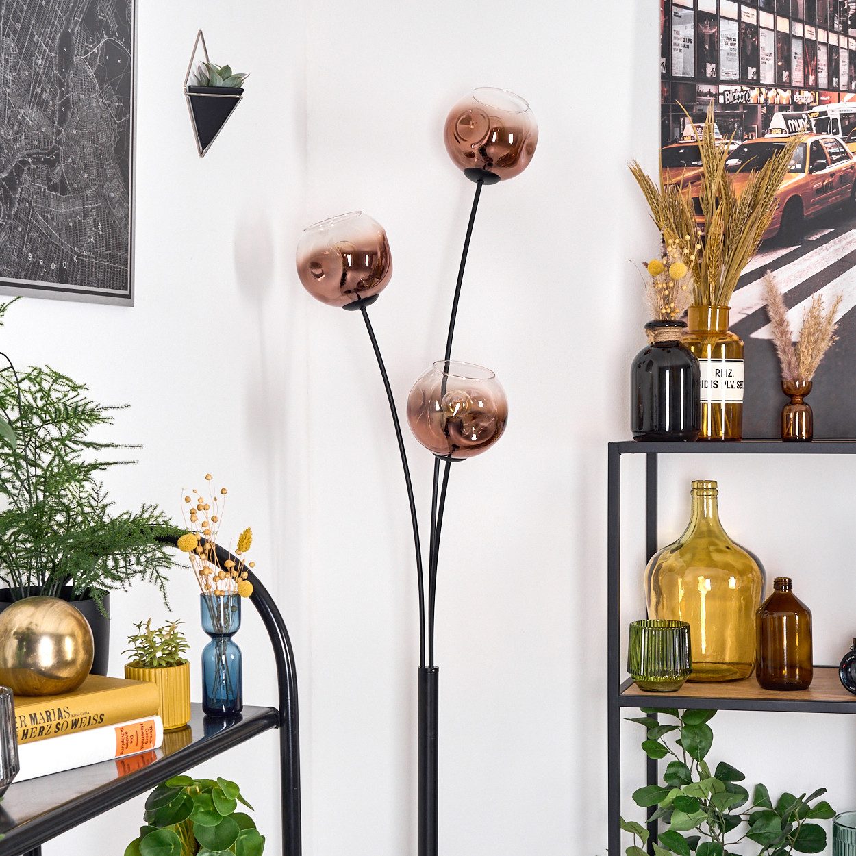 hofstein Stehlampe Stehlampe aus Metall/Glas in günstig online kaufen