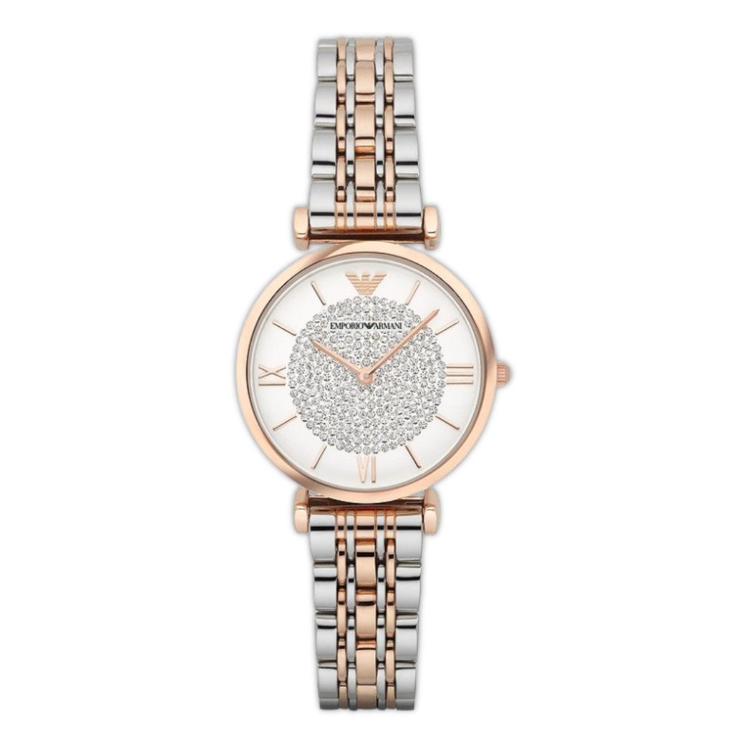 Emporio Armani Quarzuhr Emporio Armani AR1926 Damenuhr Bi-Color