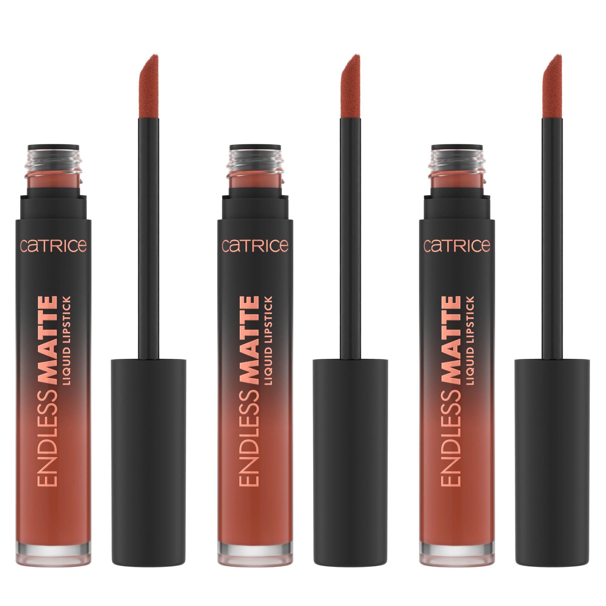 Catrice Lippenstift Endless Matte Liquid Lipstick, 3-tlg., Cremige, nicht klebrige Textur in einem edlen Schokobraun-Ton