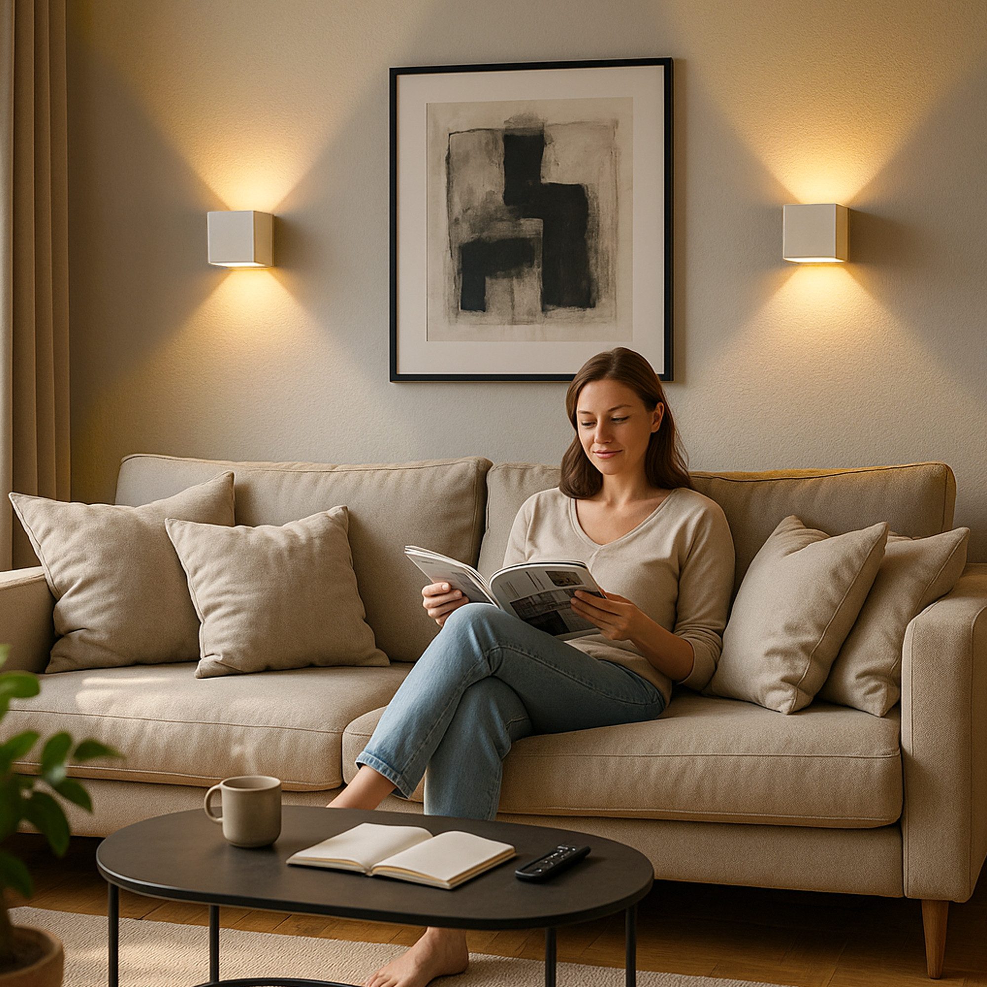 SSC-LUXon LED Wandleuchte EPITA Wandaufbauleuchte weiß gold Up Down mit G9 Lampe 3W, Warmweiß