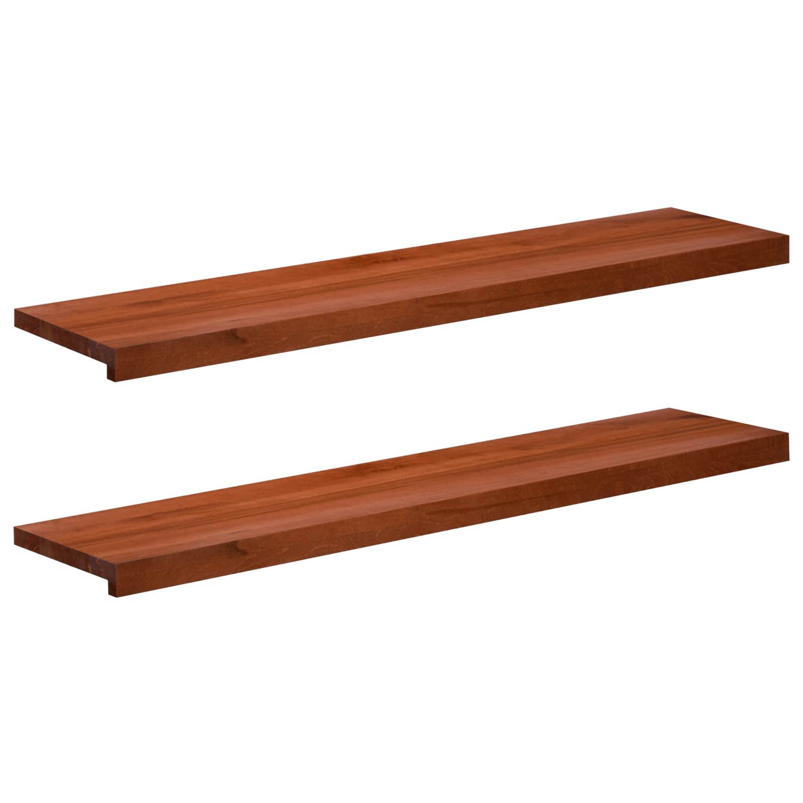 vidaXL Stufenmatte Treppenstufen 2 stk. 110 x 30 x 2 cm Braun Massivholz Buche, Höhe: 2 mm