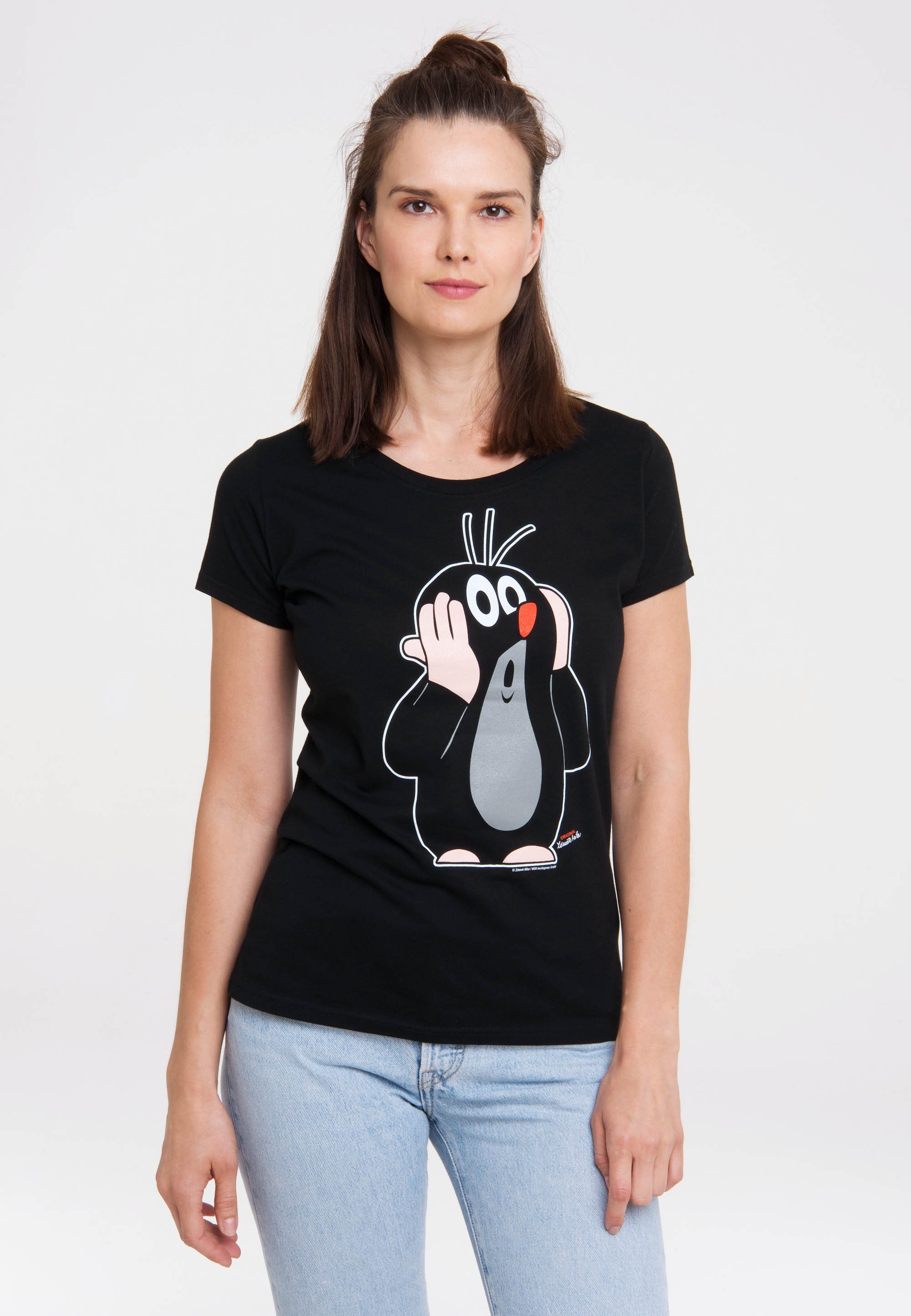 LOGOSHIRT T-Shirt Der Maulwurf-Fans Der Print, alle Maulwurf lizenziertem kleine kleine geeignet Ideal für mit