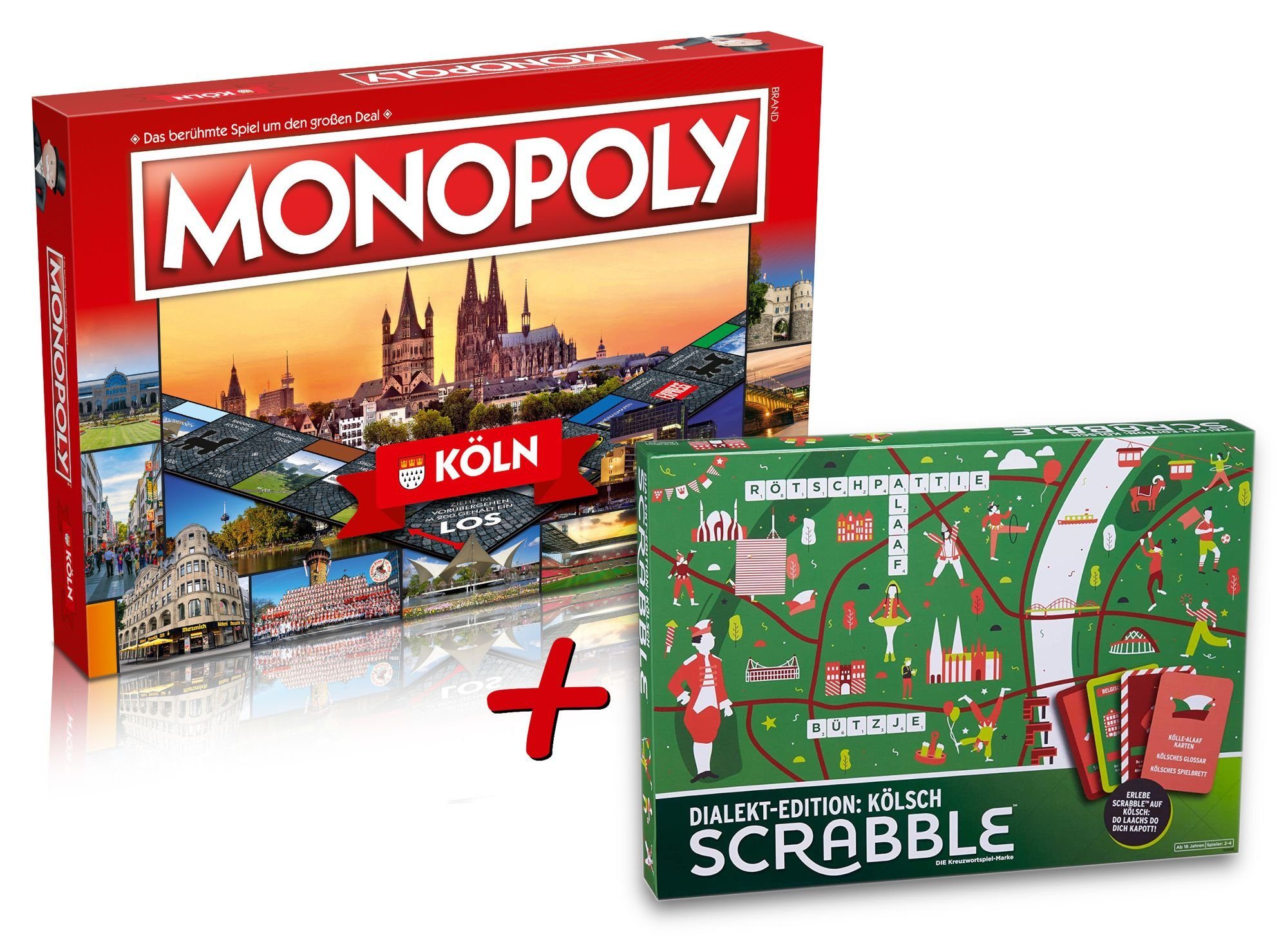 Winning Moves Spiel, Brettspiel Monopoly Köln (Neuauflage) + Scrabble Dialekt-Edition: Kölsch
