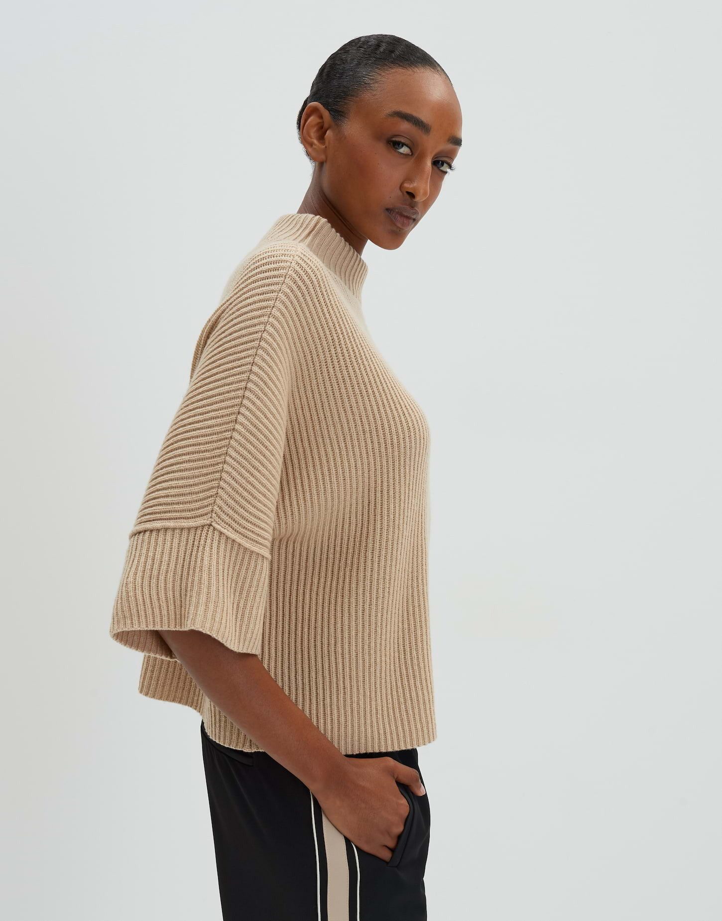 someday Strickpullover Verkürzter Strickpullover TALJA Loose aus Woll Mix