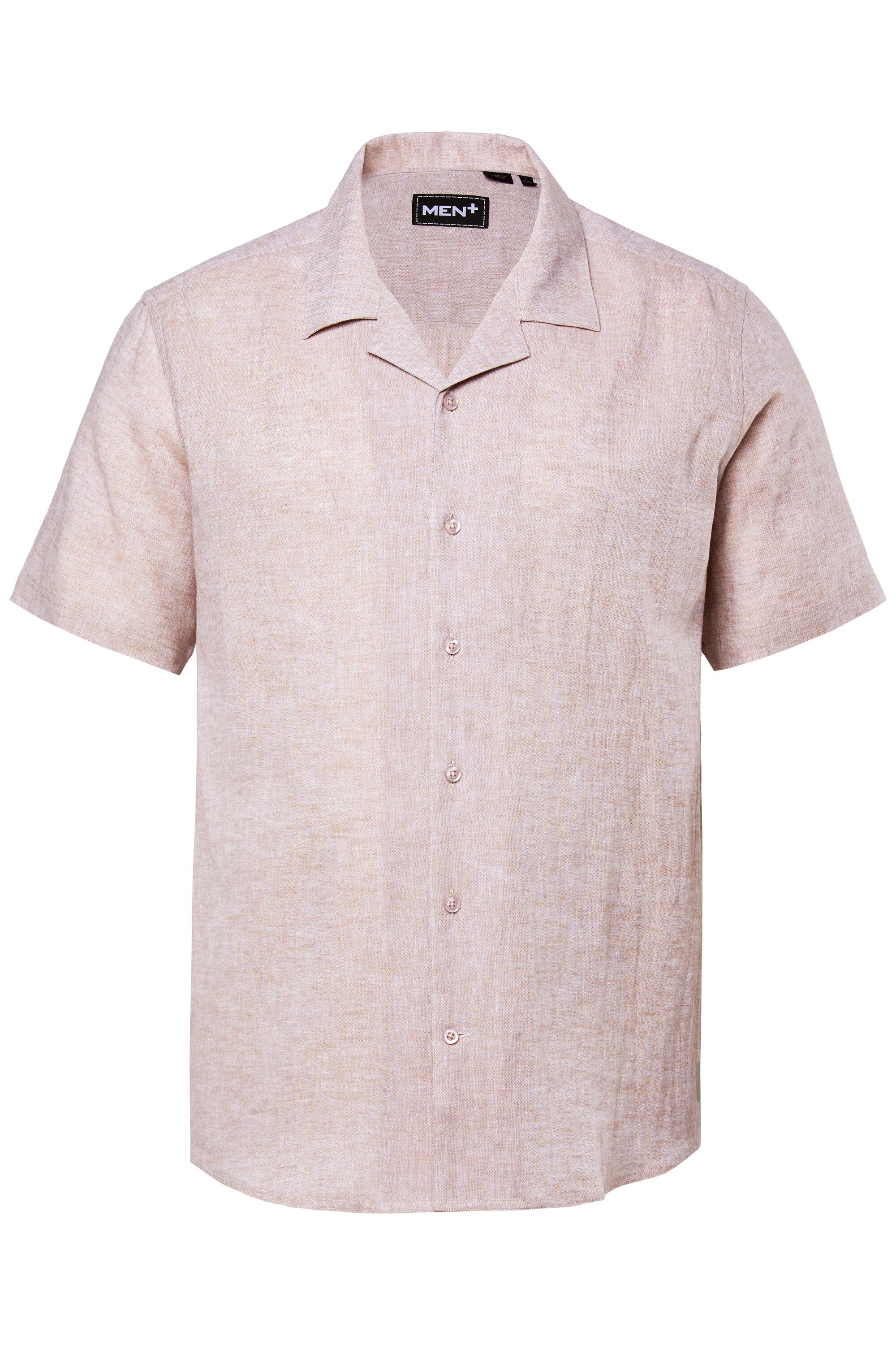 Men Plus Kurzarmhemd Men+ Leinenmix-Hemd Halbarm Cubakragen Cuba Fit günstig online kaufen