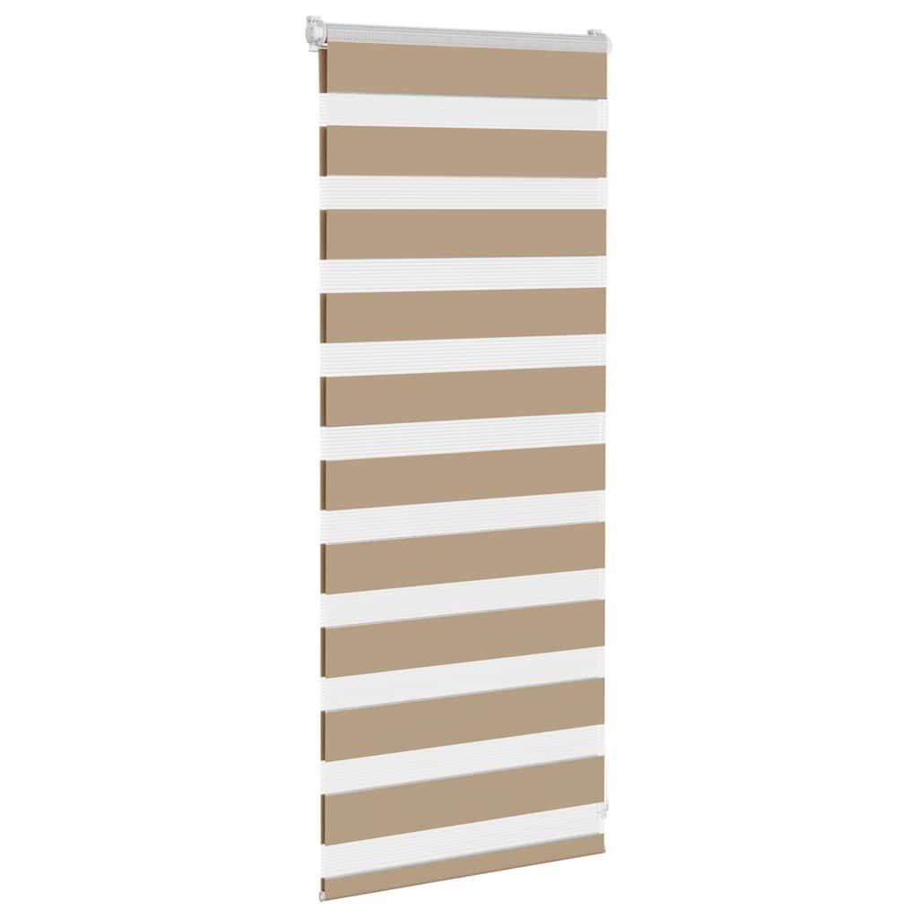 Rollo Doppelrollo Sandbraun 65x100 cm Stoffbreite 60,9 cm Polyester, vidaXL