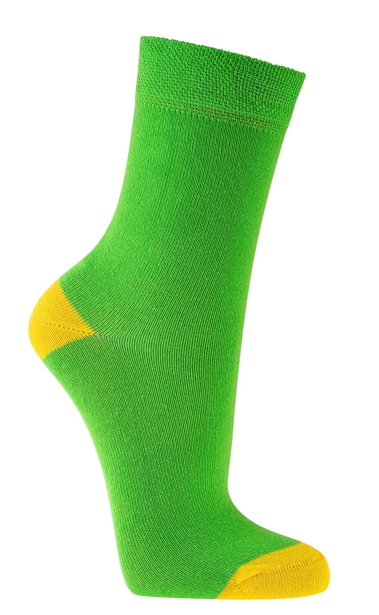 FussFreunde Socken 6 Paar Kinder Socken für Mädchen & Jungen, GUTE LAUNE FARBEN Grün