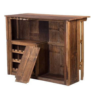 DESIGN DELIGHTS Barschrank BARSCHRANK "ARUBA", 140x110 cm (BxH), Holz Minibar mit 2 Hockern