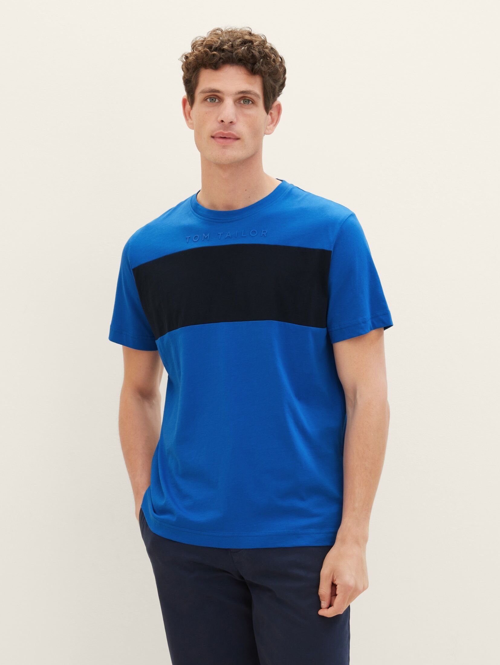 TAILOR T-Shirt sure Colour mit TOM T-Shirt Blocking blue