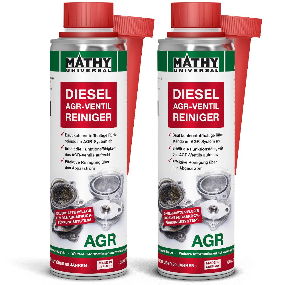 MATHY Diesel-Additiv MATHY-AGR Abgasrückführventil-Reiniger 2 x 300 ml, 0,6 l, (2-St) Reinigt das AGR-System