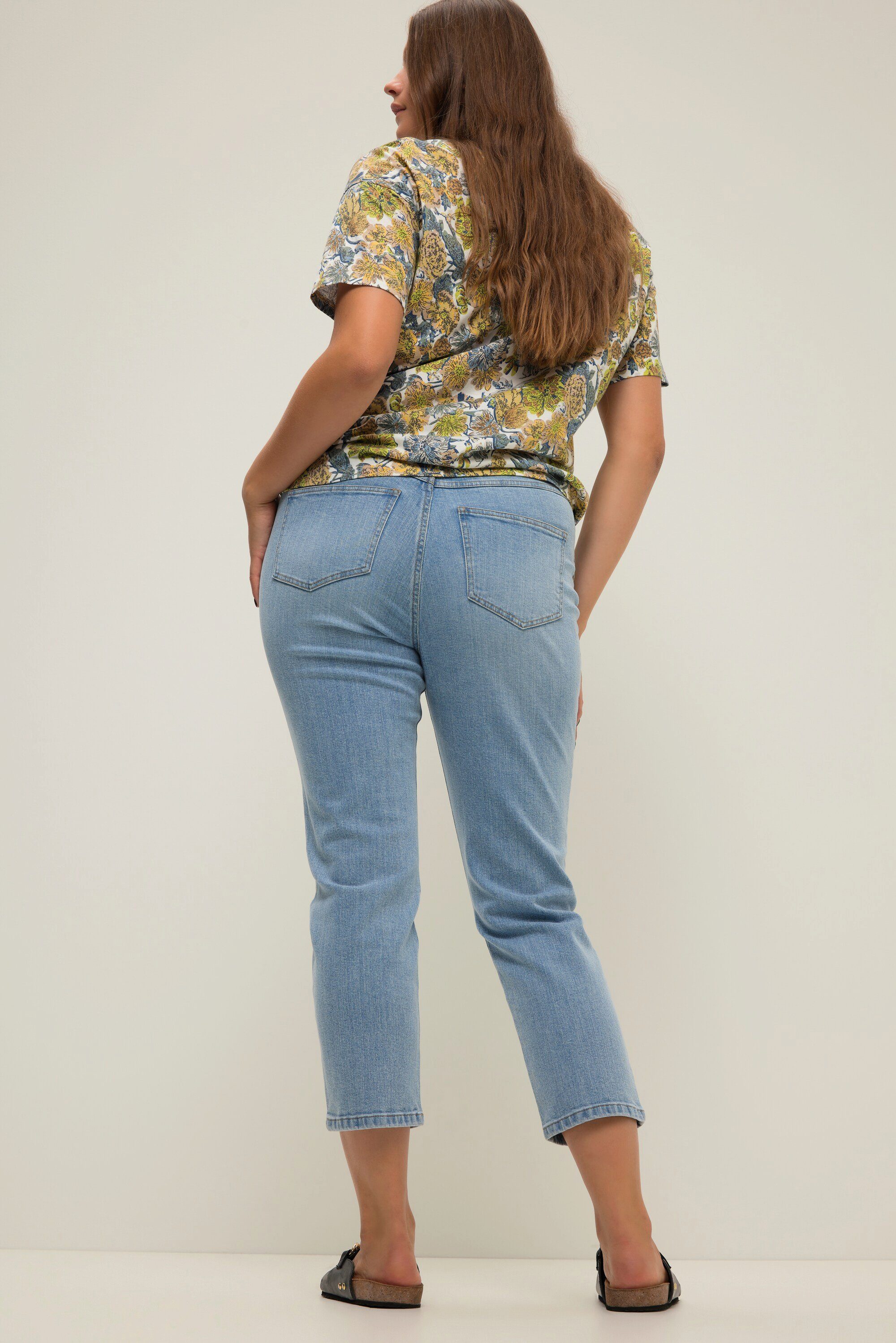 Studio 5-Pocket Funktionshose Legs Mom-Jeans Kettenbändern mit Wide Untold