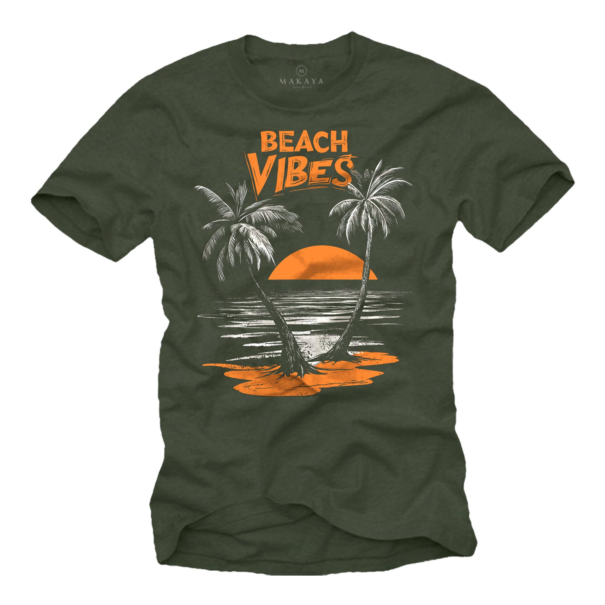 MAKAYA T-Shirt Herrenshirt mit California Beach Motiv – Palmen & Sunset Vib günstig online kaufen