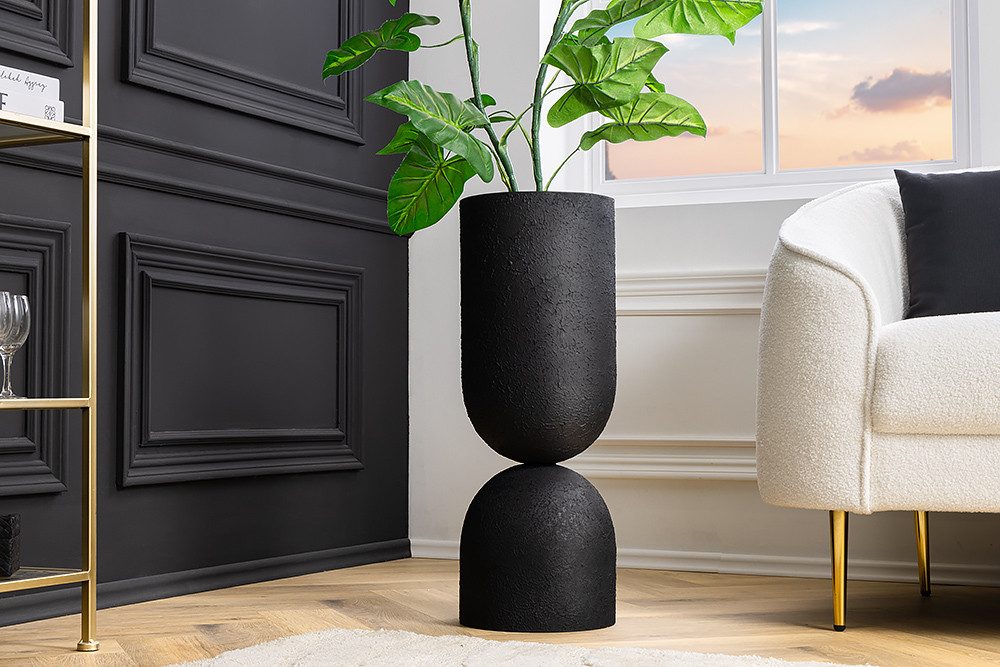 riess-ambiente Dekovase SANDGLASS L 55cm schwarz · Blumenvase aus Eisen (beidseitig nutzbar) (Einzelartikel, 1 St), für Trockenblumen · Accessoire · handmade · Wohnzimmer · Modern Design