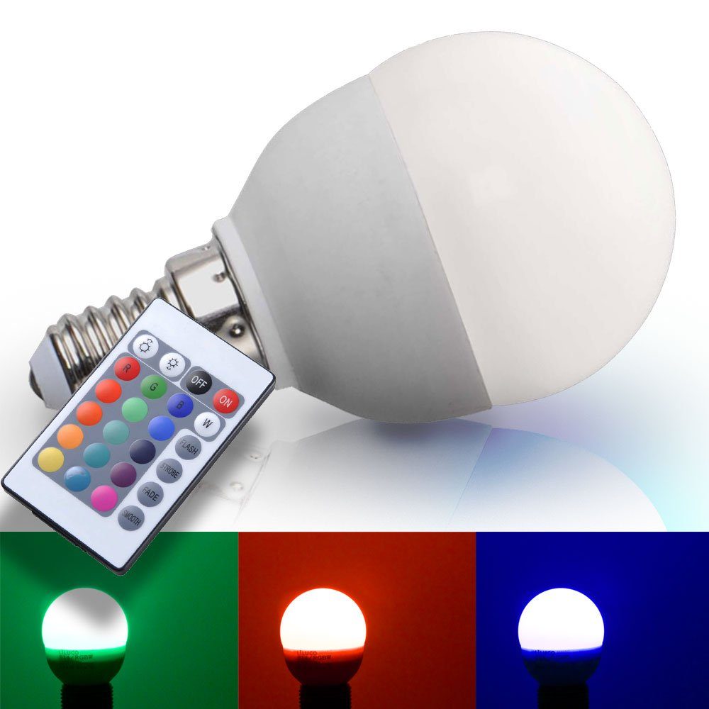 etc-shop Leuchtmittel Fernbedienung Wand Holz LED Zimmer inklusive, Strahler Warmweiß, Wandleuchte, Chrom Farbwechsel, Arbeits Lampe