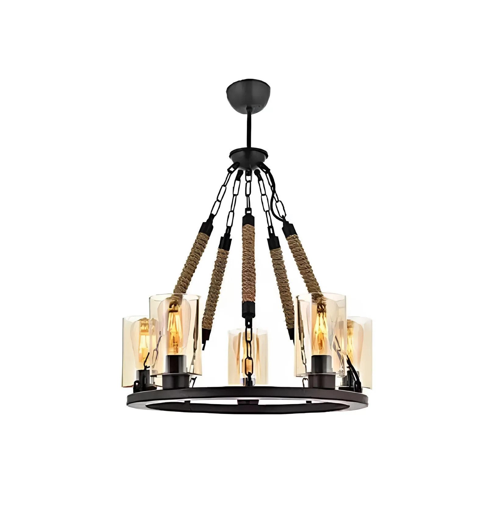 JVmoebel Hängeleuchte Modern Lüster Kronleuchter Deckenlampe Lampen Glas Schwarz, Keine Funktionen, Leuchtmittel wechselbar, Made in Europa
