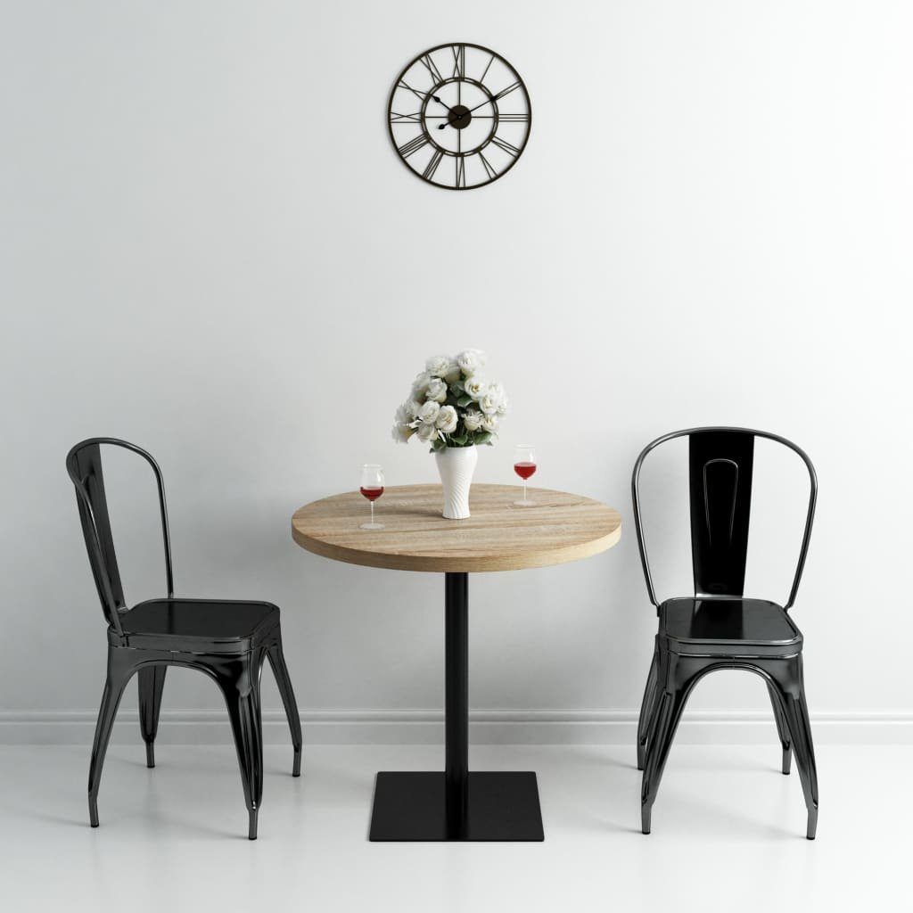 vidaXL Esstisch Bistrotisch MDF und Stahl Rund 80 x 75 cm Eichenoptik (1-St)