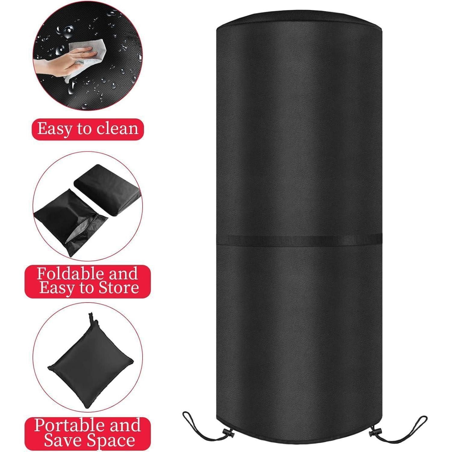 LuxusKollektion Heizstrahler-Schutzhülle Wetterschutzabdeckung Terrassenheizer 420D Oxford Schwarz 42x42x94cm