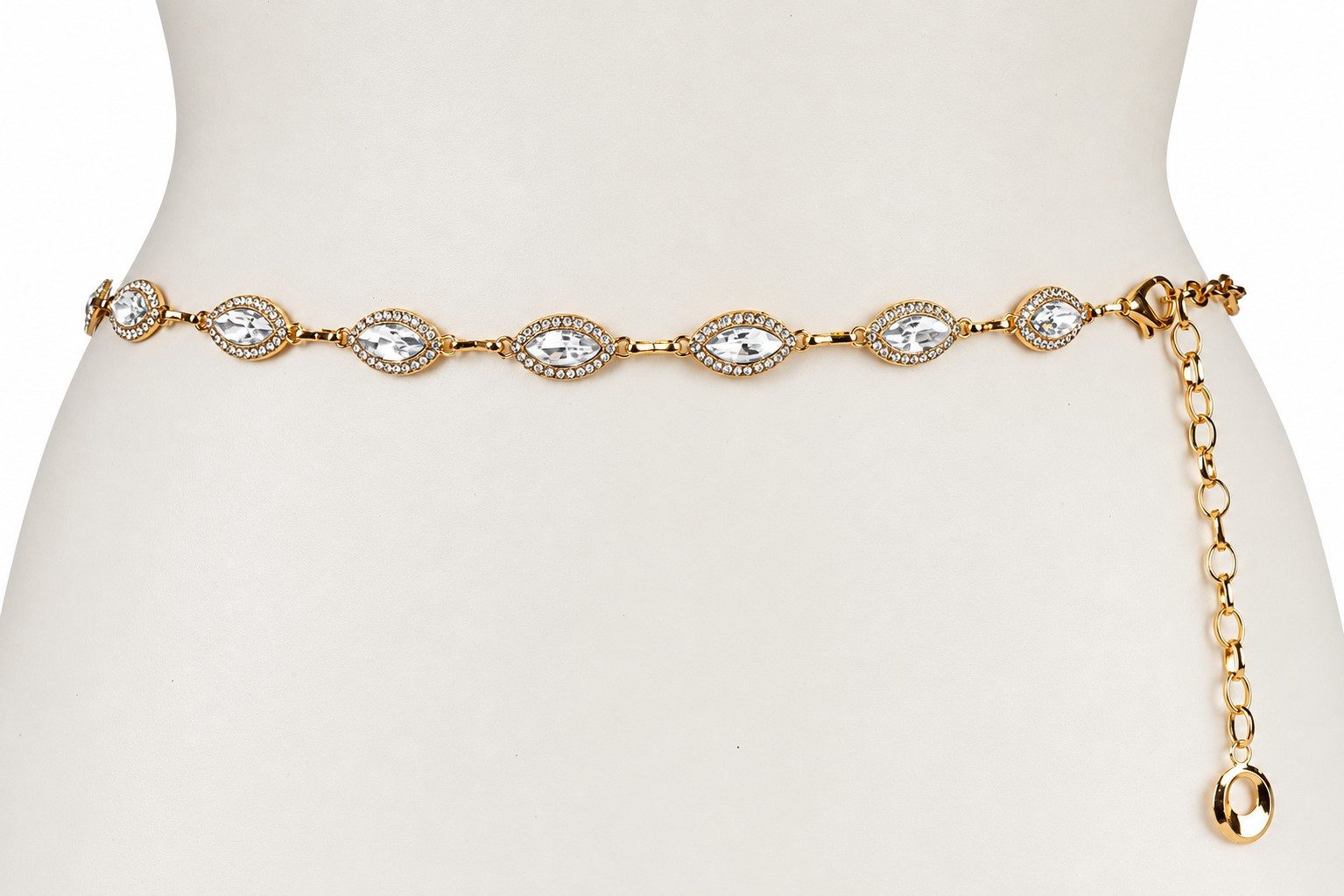 Cassandra Accessoires Kettengürtel Damen Taillenkette Gold - mit funkelnden Straßsteinen