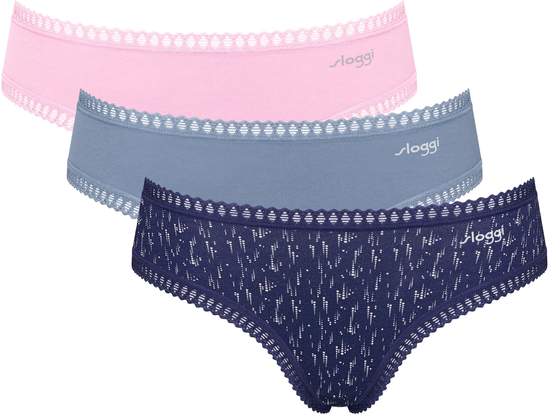 sloggi Hipster GO Crush (3er Pack) Spitze, elastisch, weich, Multipack, Bau günstig online kaufen