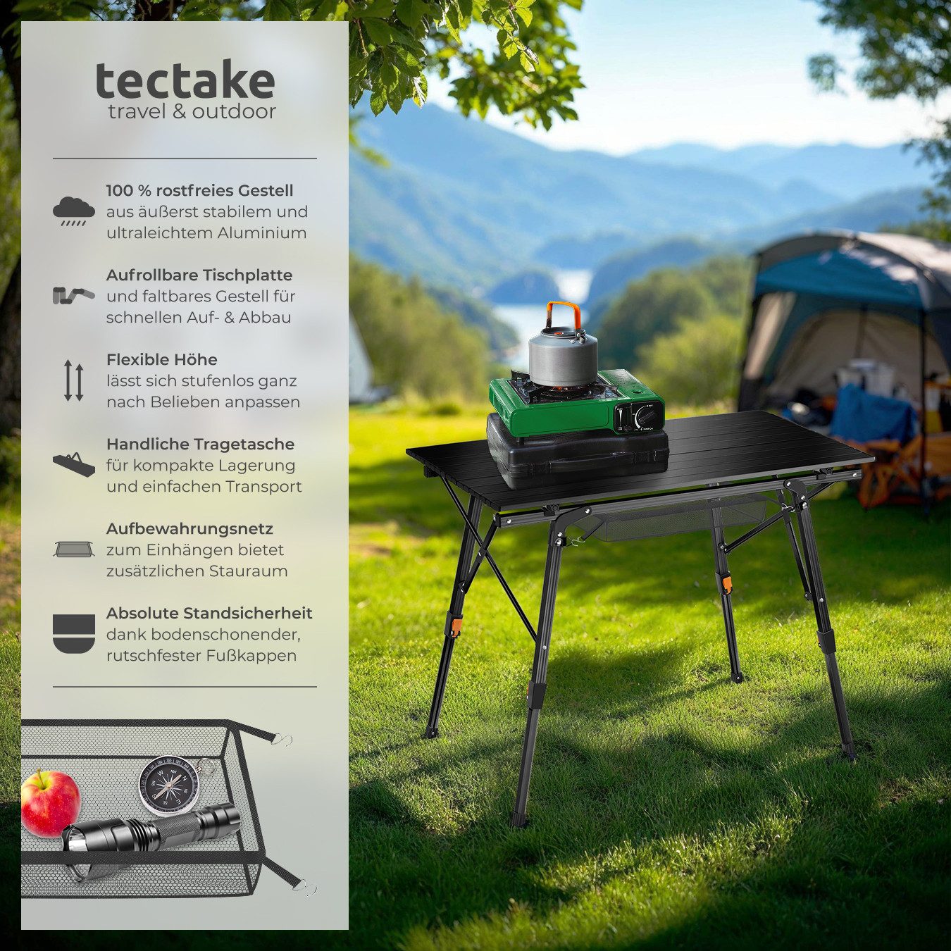 tectake Campingtisch Tina (1-St., 1 tlg), günstig online kaufen