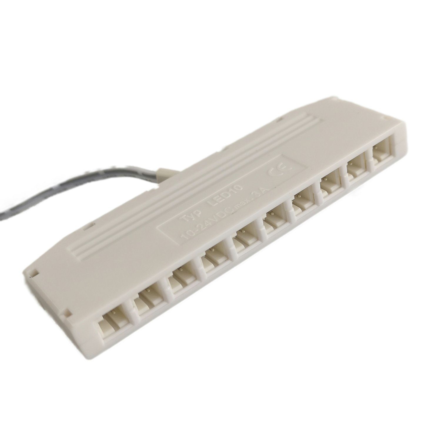kalb 10fach Adapter LED Mini weiß, 10cm Anschlußkabel Lampen-Verbindungskabel