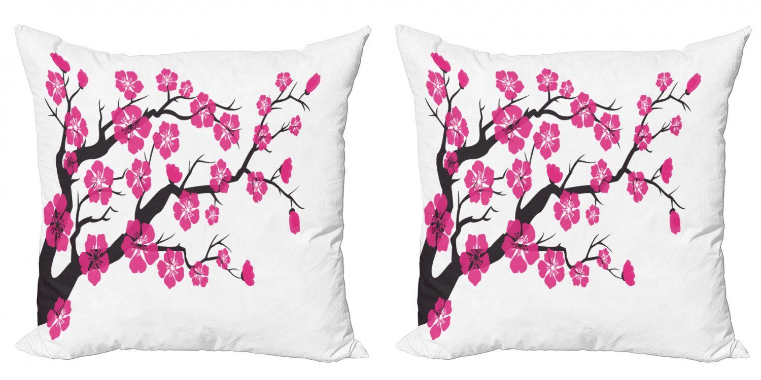 Baum Stück), Digitaldruck, Floral Accent Modern Doppelseitiger Kissenbezüge Kirschblüte Abakuhaus Sakura (2