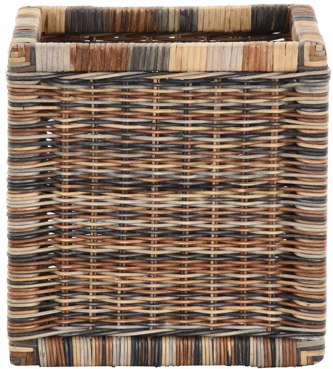 Krines Home Regalkorb Set/2 Regalkorb Aufbewahrungskorb geflochten Rattan (Quadratisch) (2-teiliges Set), Korbset Aufbewahrung Regal Schrankkorb Korb, ca. 28 x  – Bild 4 von 5