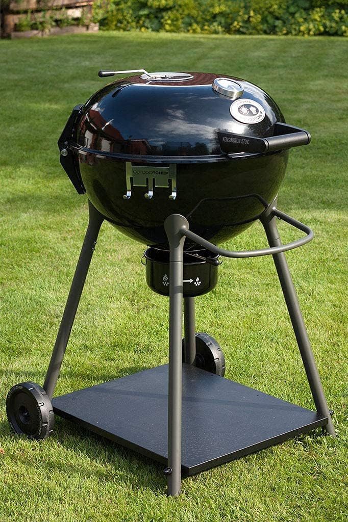 OUTDOORCHEF Holzkohlegrill 6 Personen Grill Holzkohle, fahrbarer Kugelgrill mit Deckel, echtes Grillerlebnis, Räucherchips