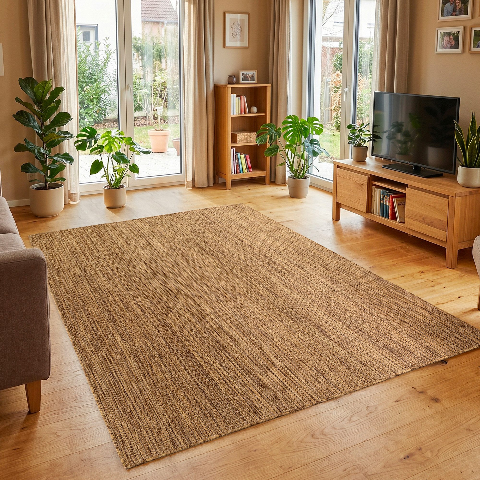 SIMPEX24 Outdoorteppich Einfarbig, Rechteck, Höhe: 3 mm, Teppich Wetterfest Waschbar Balkon, Garten, Terrasse und Küchenteppich