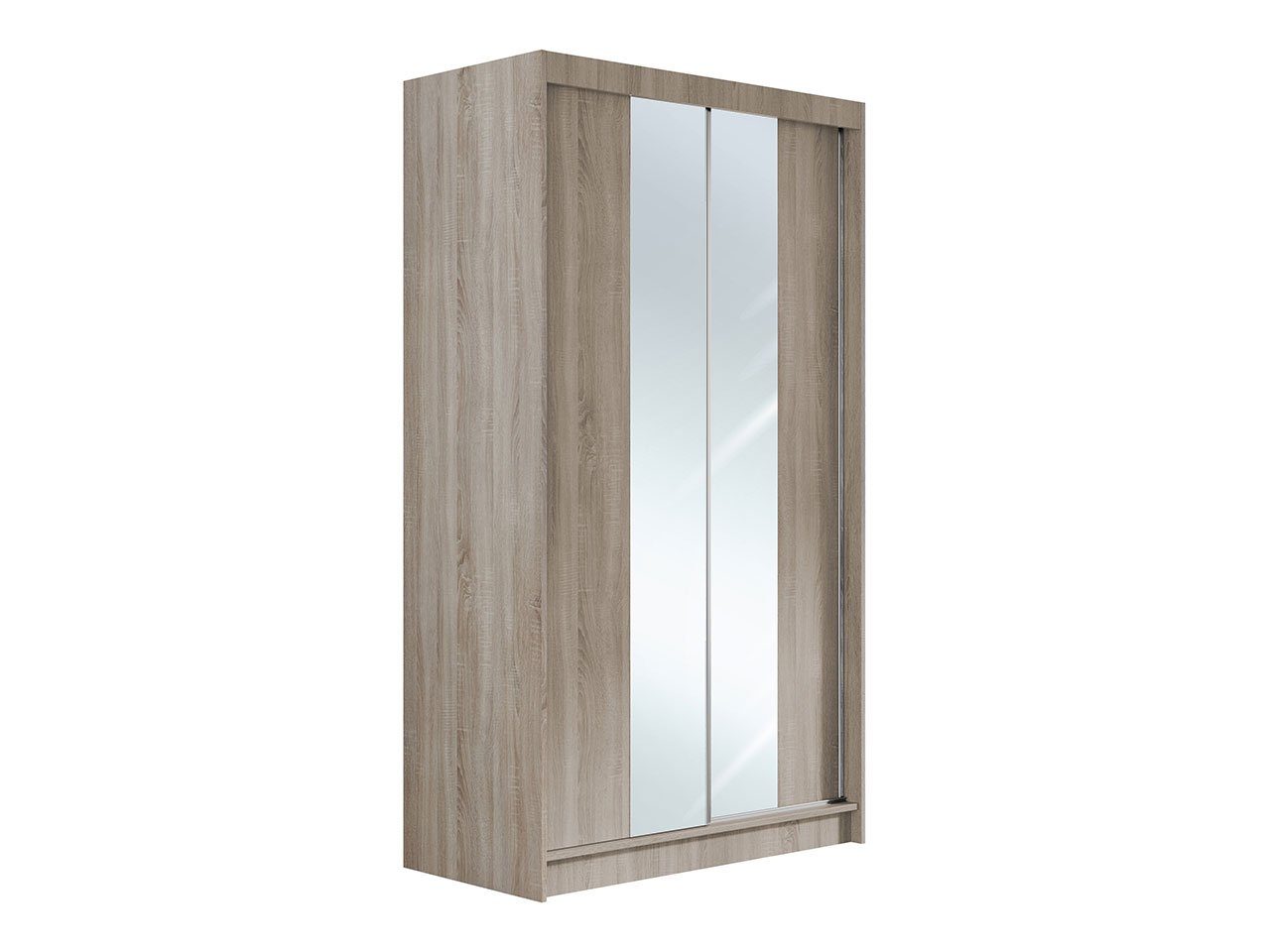 MKS MÖBEL Kleiderschrank LAPONIA Doppeltür mit Spiegel auf der Vorderseite, Schlafzimmerschrank Sammlung Eiche Sonoma