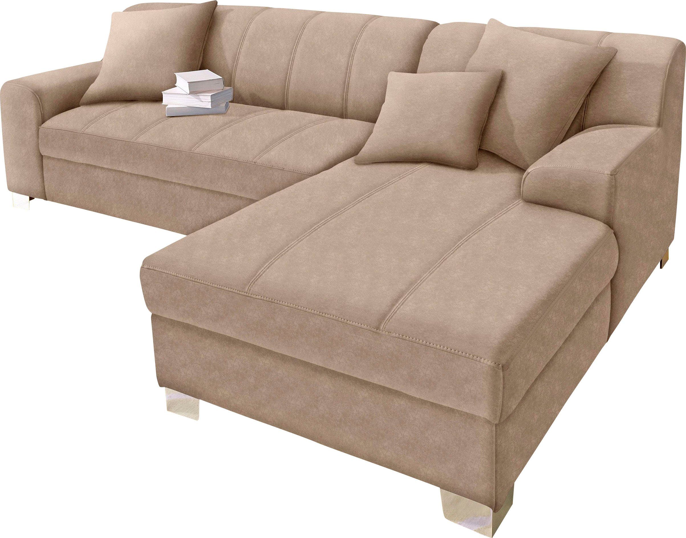 DOMO collection Ecksofa Turah incl. Zierkissen, moderne Steppung, auch in L günstig online kaufen