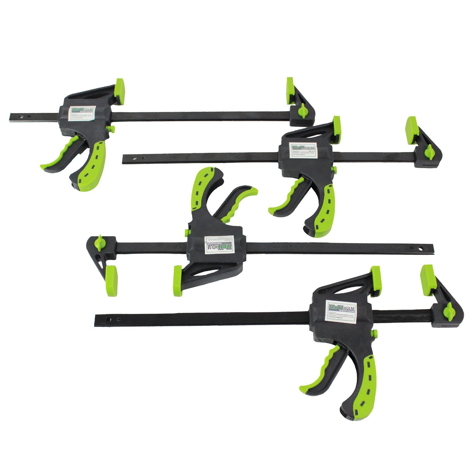 TRUTZHOLM Schraubzwinge 4x Einhandzwingen Schnellspannzwinge ergonomischer Griff 60x300 mm, (Set) – Bild 2 von 5