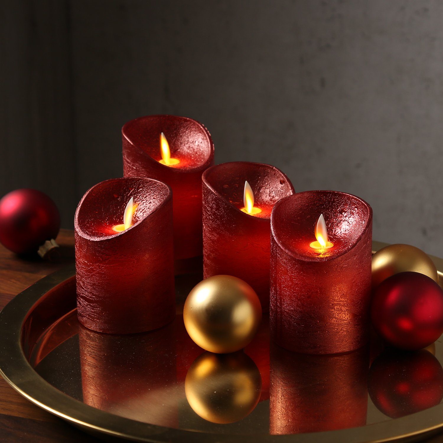 MARELIDA LED-Kerze »LED Kerzenset Adventskerzen Echtwachs bewegliche Flamme  zum Auspusten 10cm 4St.« (4-tlg) online kaufen | OTTO