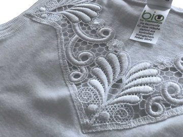 HERMKO Unterhemd 9153010 Damen Unterhemd mit zauberhafter Spitze aus Bio-Baumwolle