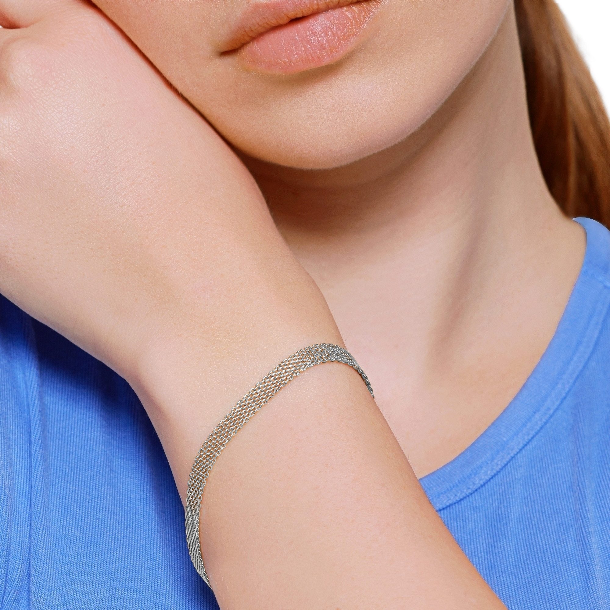 Heideman Armband Aruna silberfarben poliert (Armband, inkl. Geschenkverpackung), Milanaise Armband Damen