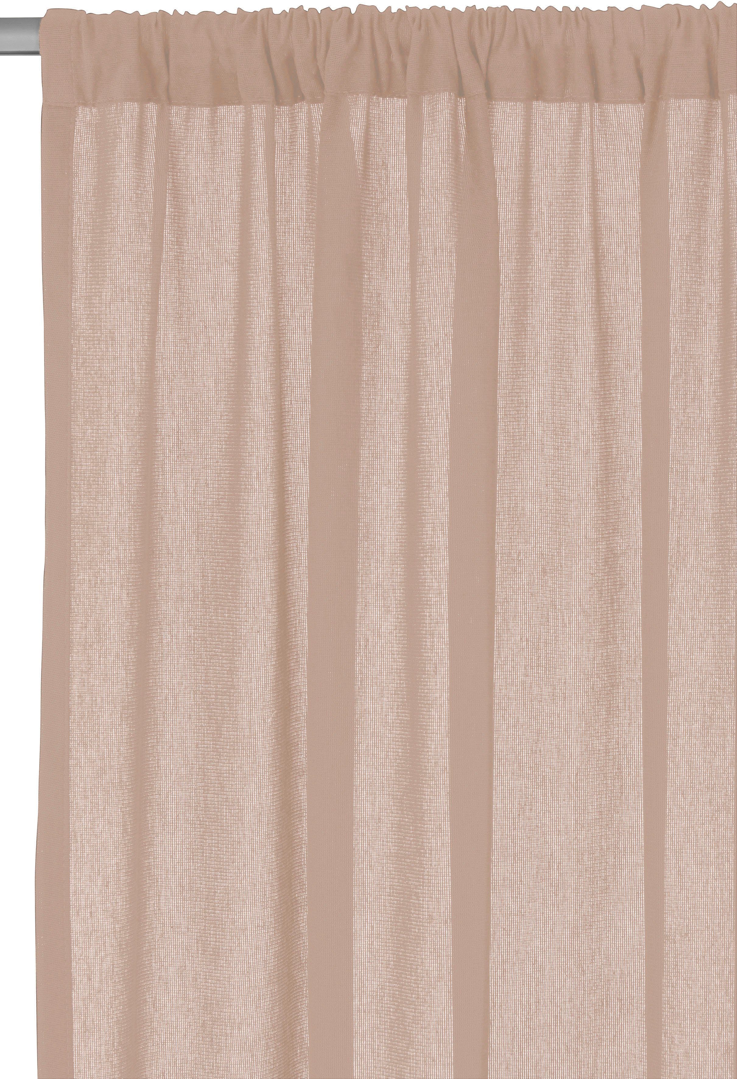 Vorhang Lanea, LeGer Home by verschiedene Lena St), rosa halbtransparent, Gercke, Größen Leinenoptik, Stangendurchzug Schal, (1 1