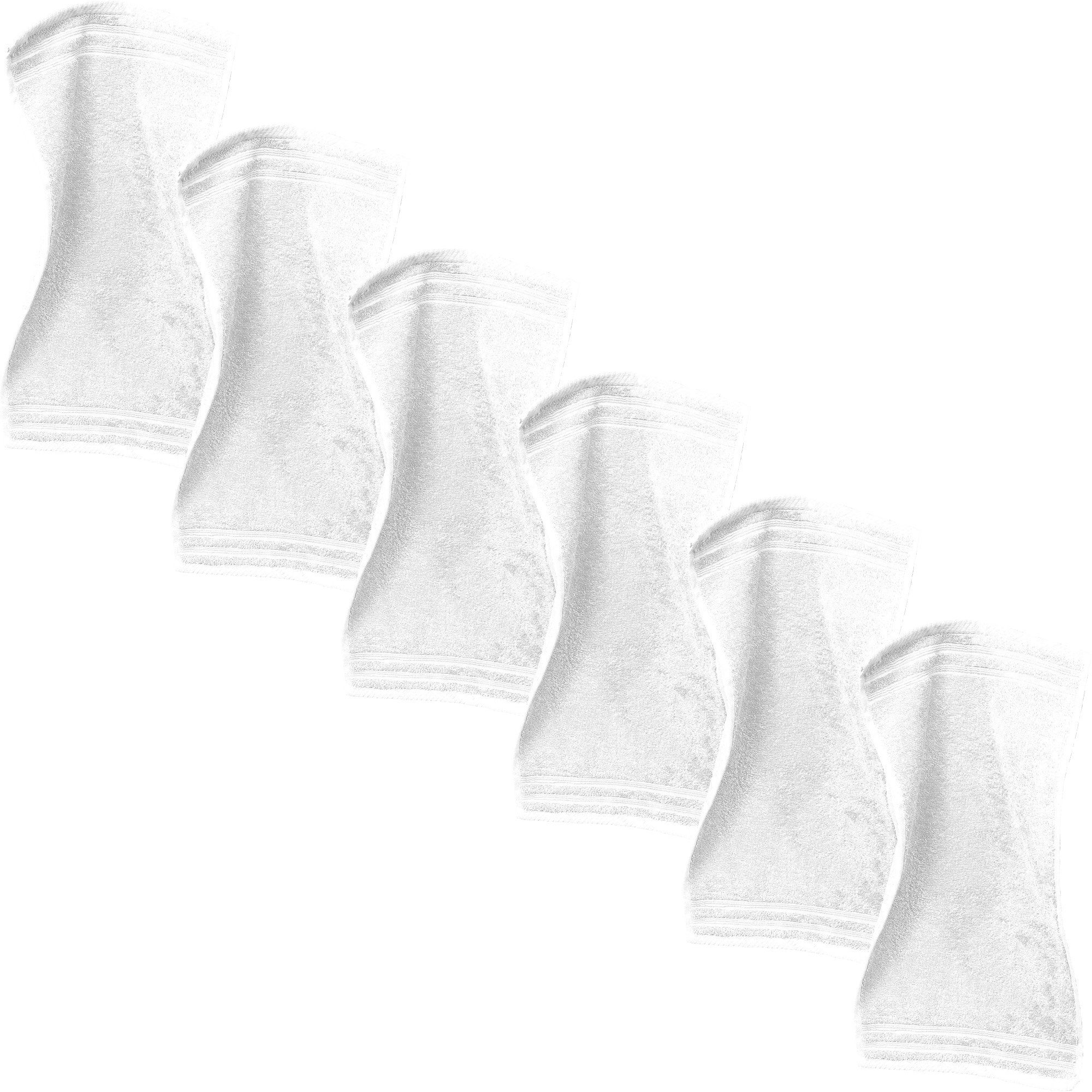 Erwin Müller Gästehandtuch Gästetuch "Heidelberg" 6er-Pack, Frottier, Walk-Frottier Uni
