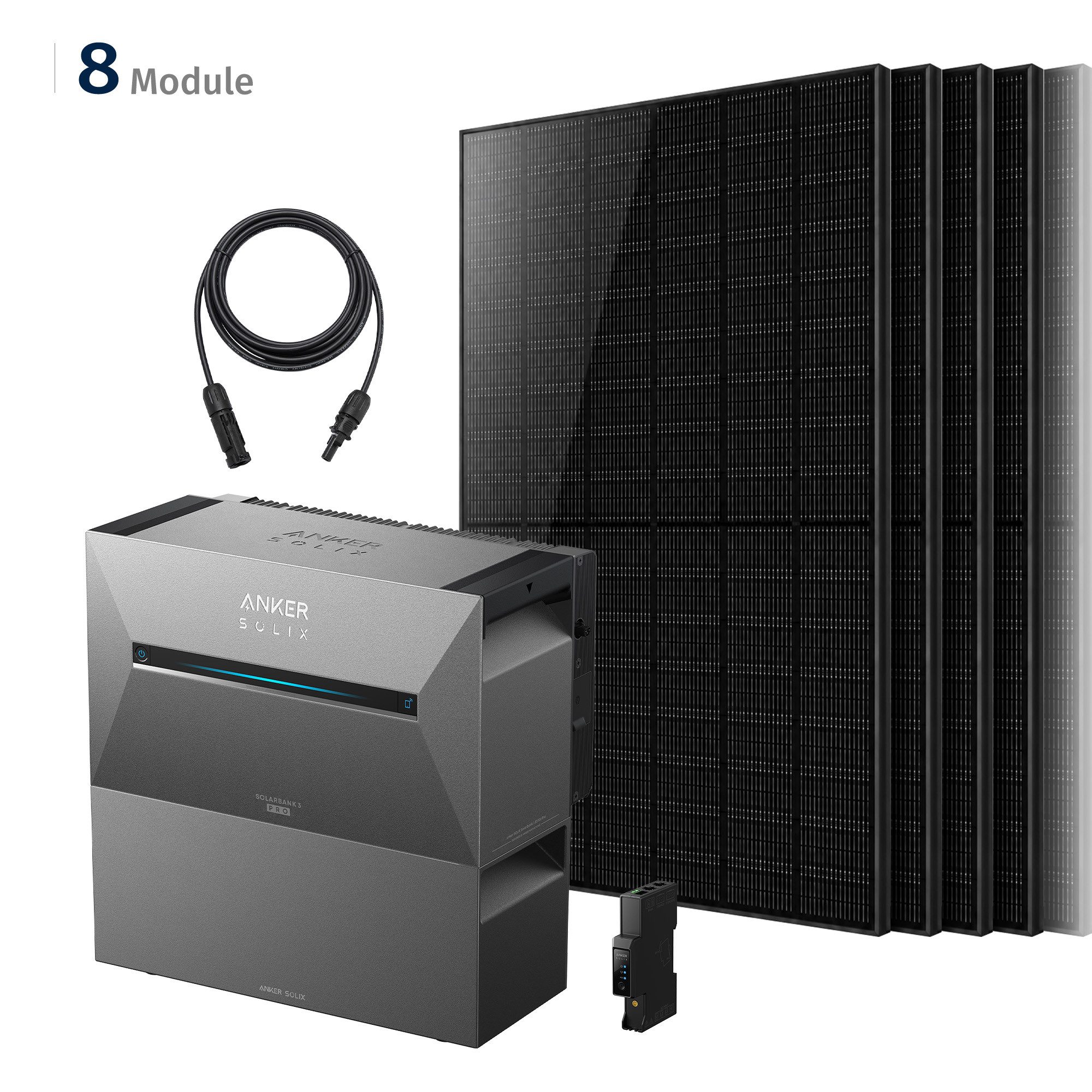 SolarMars Solaranlage 4000W Balkonkraftwerk mit Speicher Anker Solix Solarbank 3 E2700 Pro, (mit optionaler BP2700 Erweiterungsakku), mit intelligenter KI zur dynamischen Überwachung des Stromverbrauchs