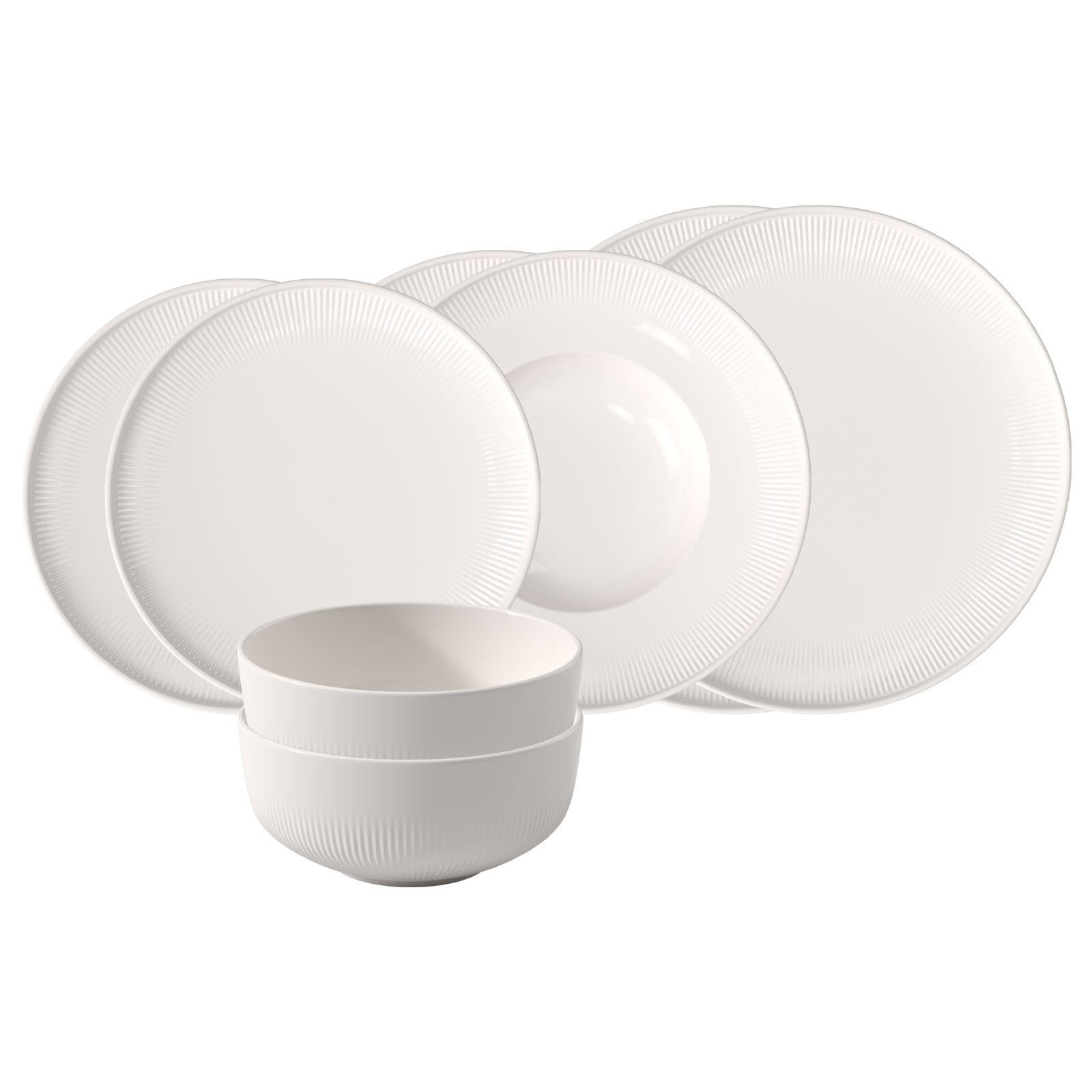 Villeroy & Boch Kombiservice Afina Einsteiger-Set 8er Set (8-tlg), 2 Personen, Porzellan