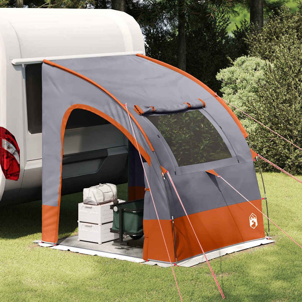 vidaXL Kuppelzelt Heckklappenzelt Personen 194 x 180 x 210 cm Grau und Orange, (1 tlg)