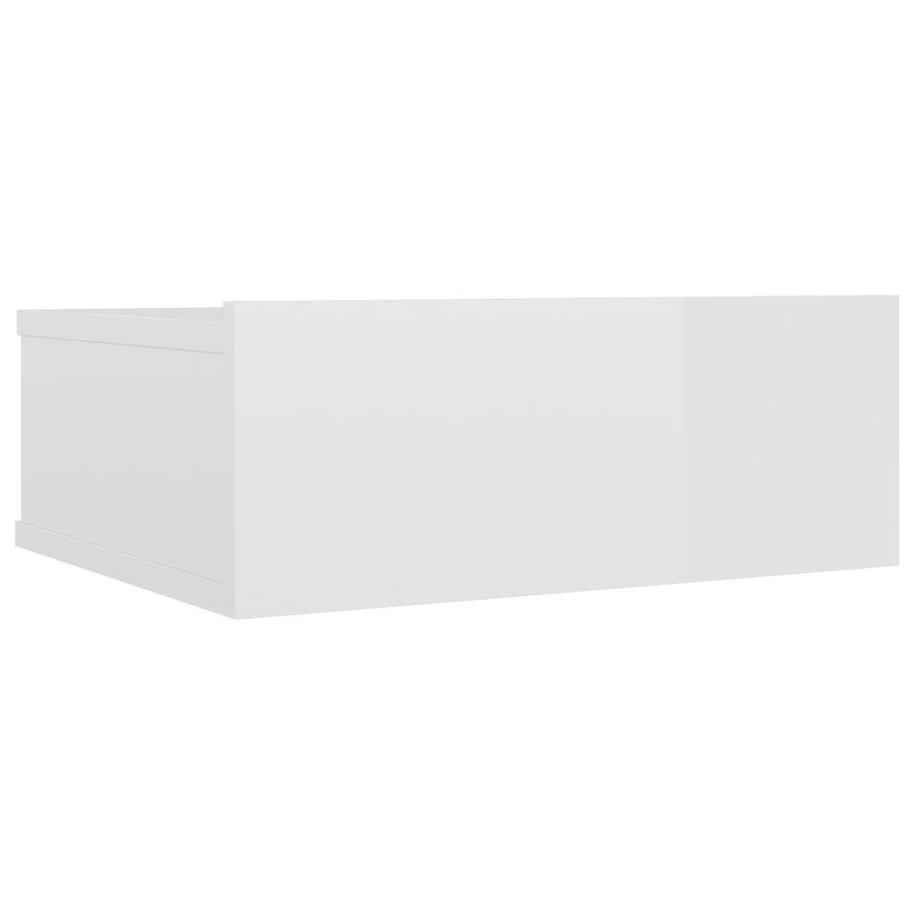 DOTMALL Nachttisch Hängender Nachttisch Hochglanz-Weiß 40x30x15 cm Holzwerkstoff