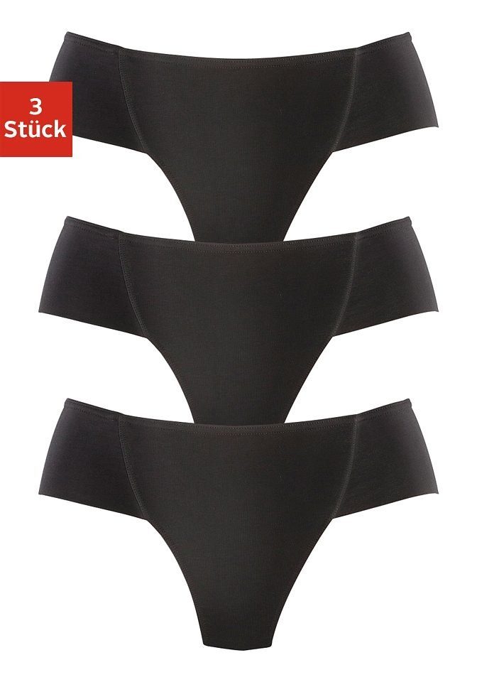 petite fleur Formstring (Packung, 3-St) Bodyforming Slip aus elastischer Baumwolle schwarz