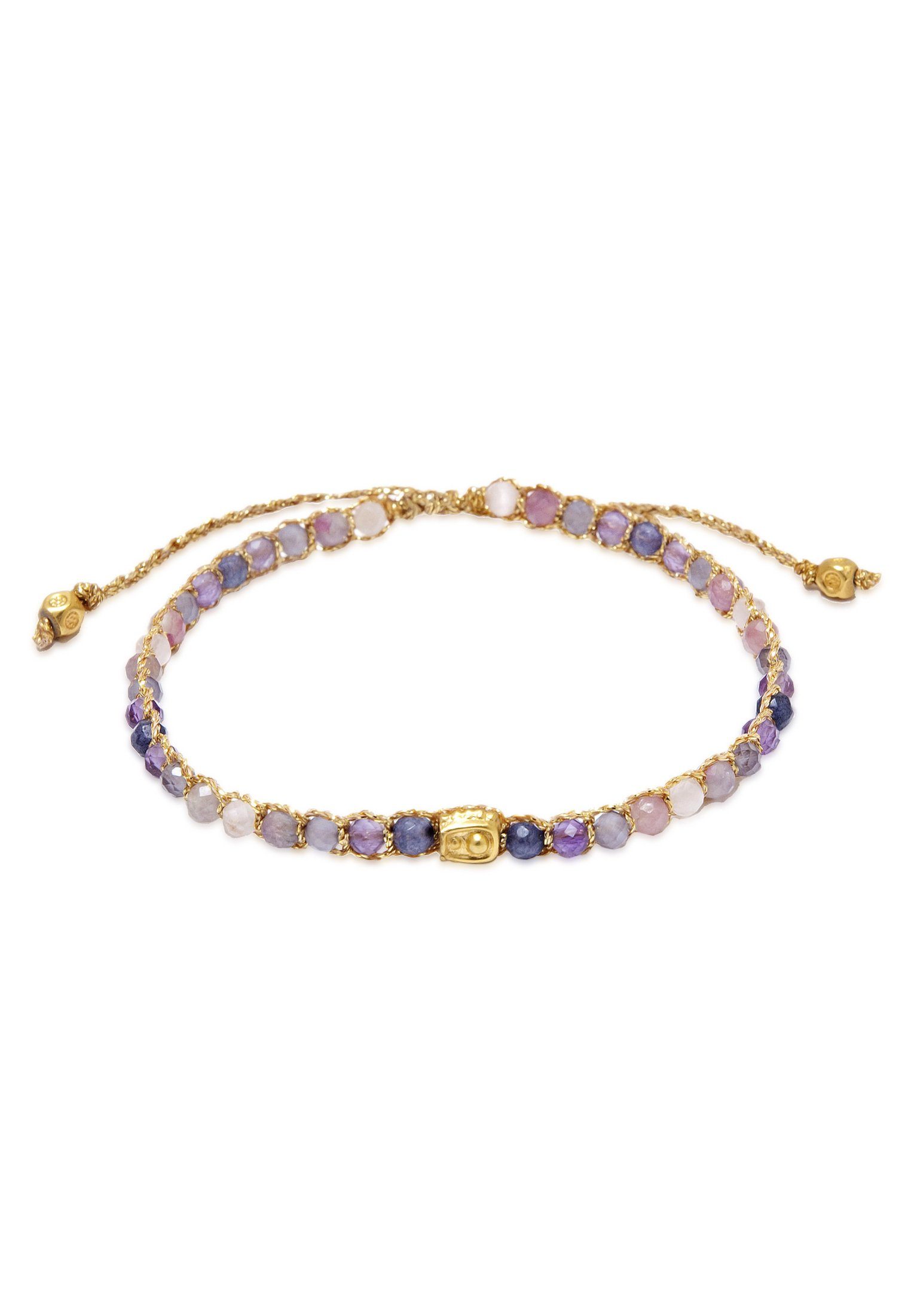 SAMAPURA Armband Ombre Purple Rain, Gold Faden